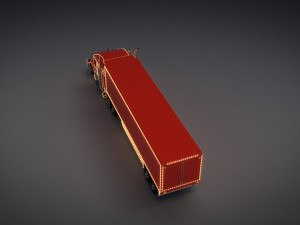 low poly cartoon christmas truck Modelo 3D