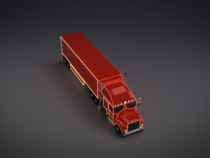 low poly cartoon christmas truck Modelo 3D