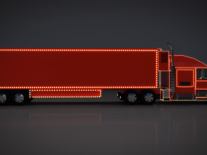 low poly cartoon christmas truck Modelo 3D