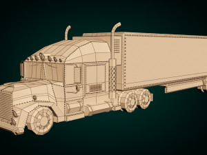 low poly cartoon christmas truck Modelo 3D