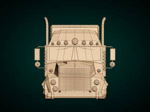 low poly cartoon christmas truck Modelo 3D