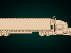 low poly cartoon christmas truck Modelo 3D