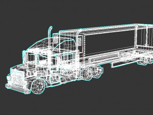 low poly cartoon christmas truck Modelo 3D