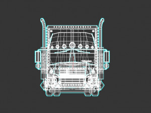 low poly cartoon christmas truck Modelo 3D