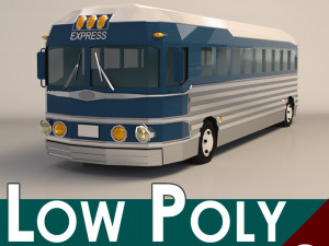 low poly cartoon intercity bus 3Dモデル