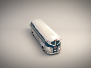low poly cartoon intercity bus 3D Model