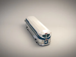 low poly cartoon intercity bus 3D Model