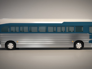 low poly cartoon intercity bus 3D Model