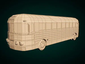 low poly cartoon intercity bus 3D Model