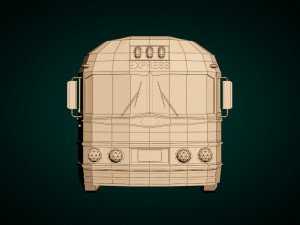 low poly cartoon intercity bus 3D Model