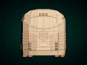 low poly cartoon intercity bus 3D Model