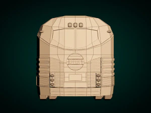 low poly cartoon intercity bus 3D Model