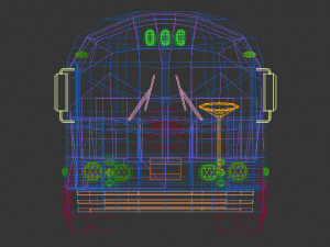 low poly cartoon intercity bus 3D Model