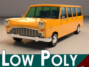 low poly station wagon 3D Model