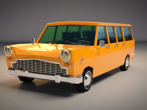 low poly station wagon 3D मॉडल