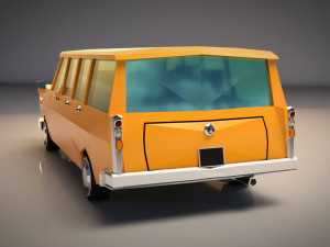 low poly station wagon 3D मॉडल