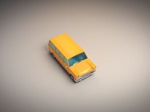 low poly station wagon 3D मॉडल