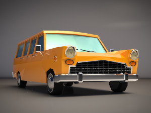 low poly station wagon 3D मॉडल