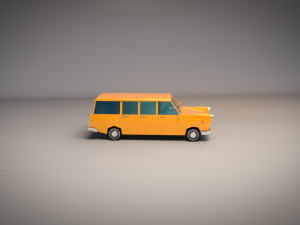 low poly station wagon 3D मॉडल