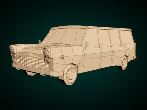 low poly station wagon 3D मॉडल