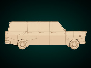 low poly station wagon 3D मॉडल