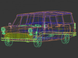 low poly station wagon 3D मॉडल