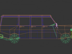 low poly station wagon 3D मॉडल
