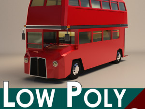 low poly cartoon london bus 3Dモデル
