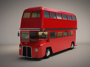 low poly cartoon london bus 3D Модель