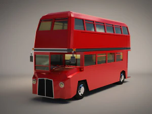 low poly cartoon london bus 3D Model