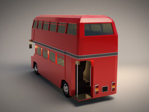 low poly cartoon london bus 3D Модель
