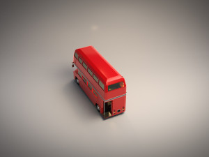 low poly cartoon london bus 3D Модель
