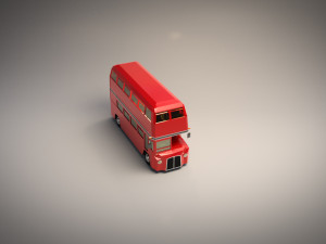low poly cartoon london bus 3D Модель
