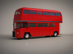 low poly cartoon london bus 3D Model