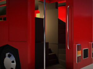 low poly cartoon london bus 3D Модель