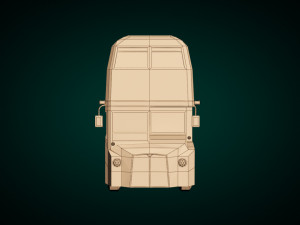low poly cartoon london bus 3D Модель