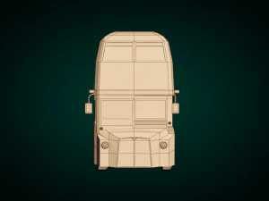 low poly cartoon london bus 3D Model