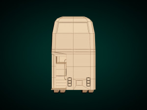 low poly cartoon london bus 3D Модель