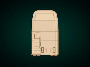 low poly cartoon london bus 3D Model