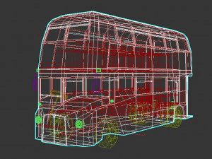 low poly cartoon london bus 3D Model