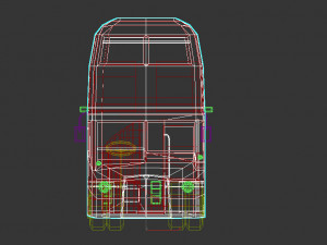 low poly cartoon london bus 3D Модель