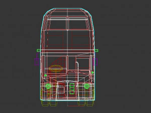 low poly cartoon london bus 3D Model