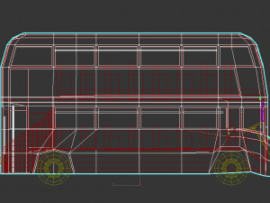 low poly cartoon london bus 3D Модель