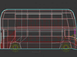 low poly cartoon london bus 3D Model