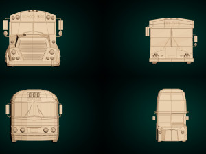 low poly bus pack Modèle 3D