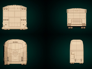 low poly bus pack Modèle 3D