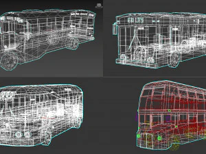 pacchetto bus low poly Modello 3D