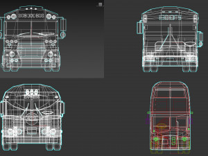 low poly bus pack Modèle 3D