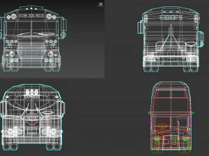 pacchetto bus low poly Modello 3D