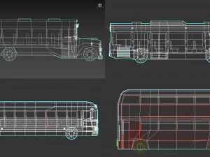 pacchetto bus low poly Modello 3D
